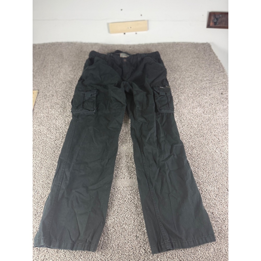 Alpha Industries Mens Black Cargo Pants Military Tactical‎ Straight Leg Size 38
